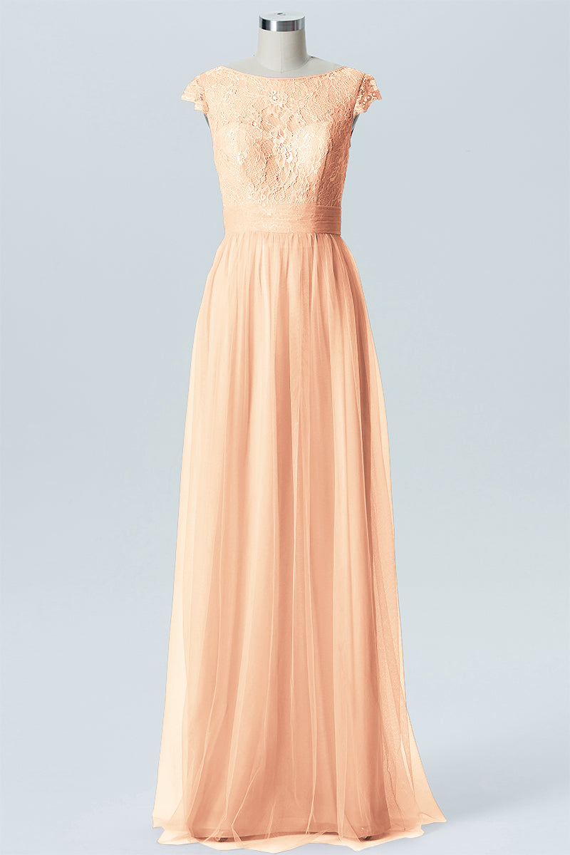 Lace Column Sweetheart Sleeveless Bridesmaid Dress-B08211
