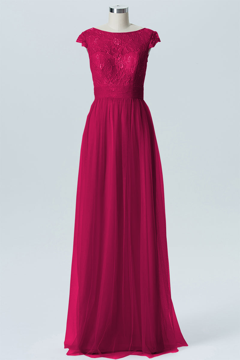 Lace Column Sweetheart Sleeveless Bridesmaid Dress-B08211