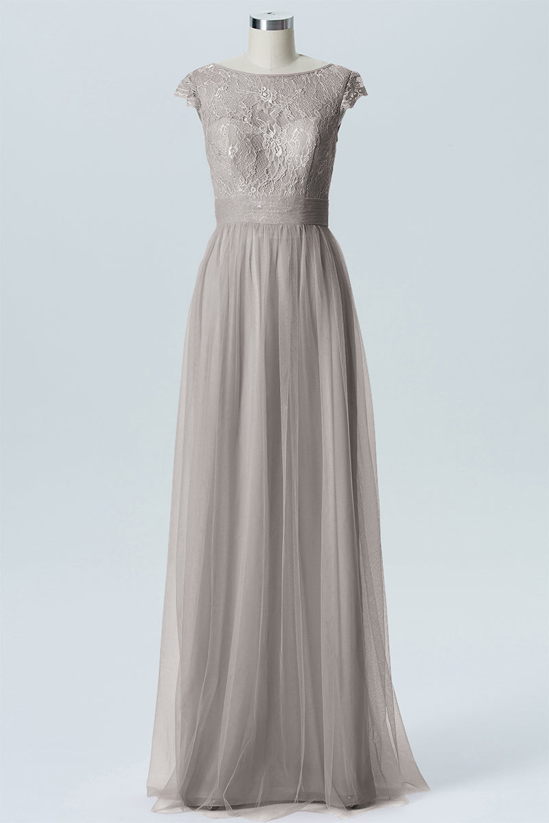 Lace Column Sweetheart Sleeveless Bridesmaid Dress-B08211