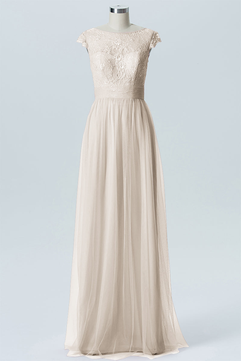 Lace Column Sweetheart Sleeveless Bridesmaid Dress-B08211