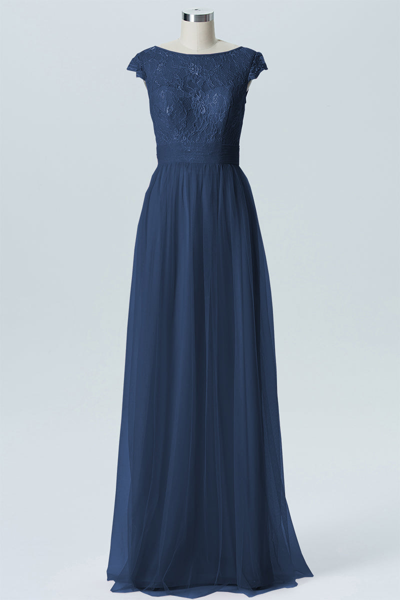 Lace Column Sweetheart Sleeveless Bridesmaid Dress-B08211