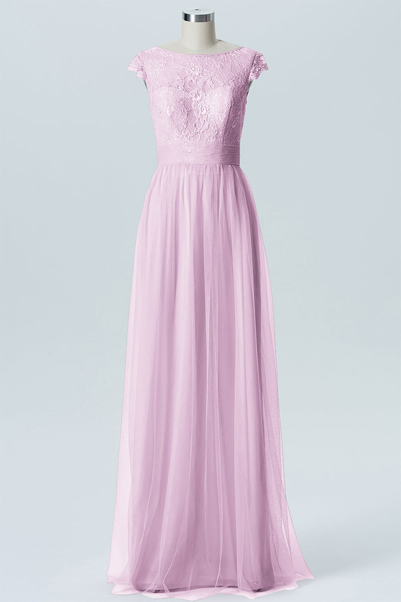 Lace Column Sweetheart Sleeveless Bridesmaid Dress-B08211
