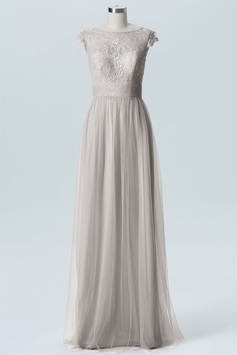 Lace Column Sweetheart Sleeveless Bridesmaid Dress-B08211