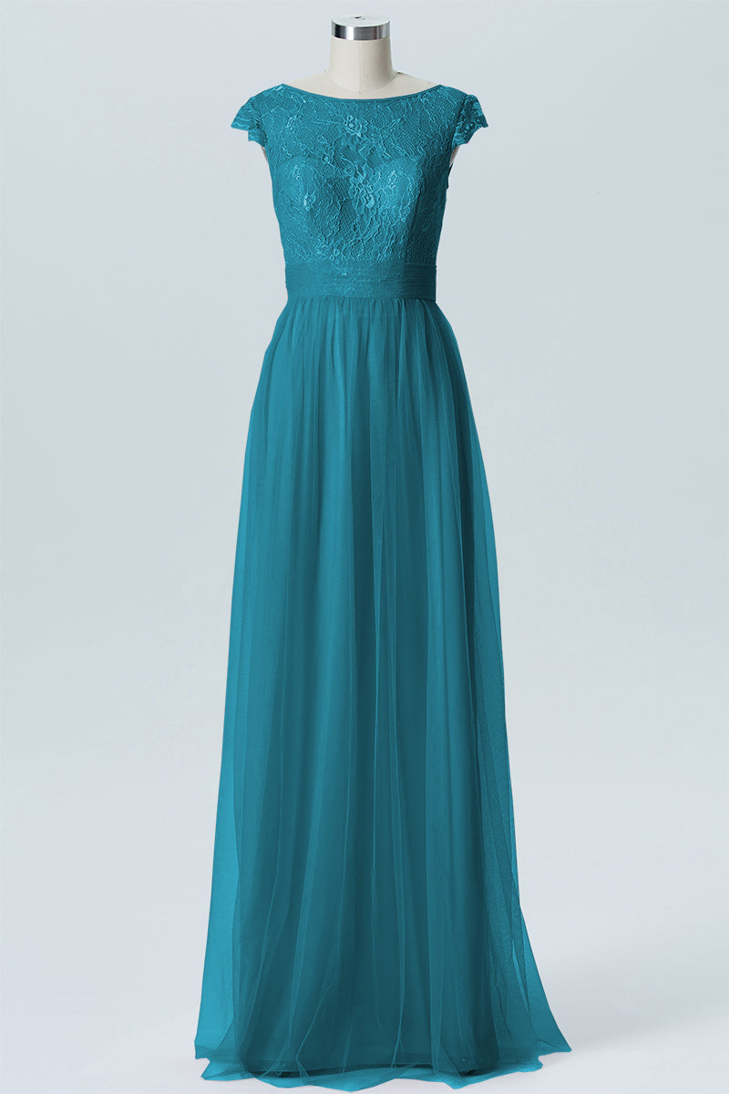 Lace Column Sweetheart Sleeveless Bridesmaid Dress-B08211