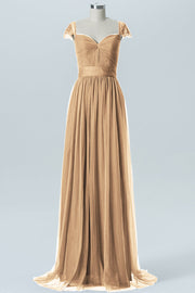 Lace Column Jewel Neck Short Sleeves Bridesmaid Dress-B08223