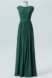 Lace Column Scoop Neck Sleeveless Bridesmaid Dress-B08227