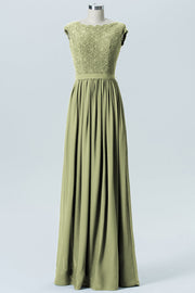 Lace Column Scoop Neck Sleeveless Bridesmaid Dress-B08227