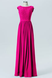 Lace Column Scoop Neck Sleeveless Bridesmaid Dress-B08227