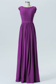 Lace Column Scoop Neck Sleeveless Bridesmaid Dress-B08227
