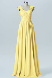 Lace Column V-Neck Sleeveless Bridesmaid Dress-B08232