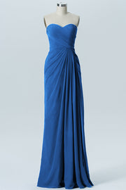 Chiffon Column Strapless Sleeveless Bridesmaid Dress-B08235