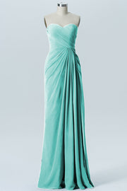 Chiffon Column Strapless Sleeveless Bridesmaid Dress-B08235