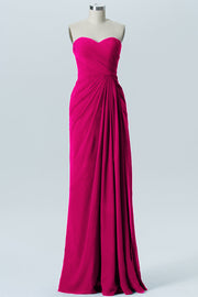 Chiffon Column Strapless Sleeveless Bridesmaid Dress-B08235