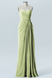 Chiffon Column Strapless Sleeveless Bridesmaid Dress-B08235