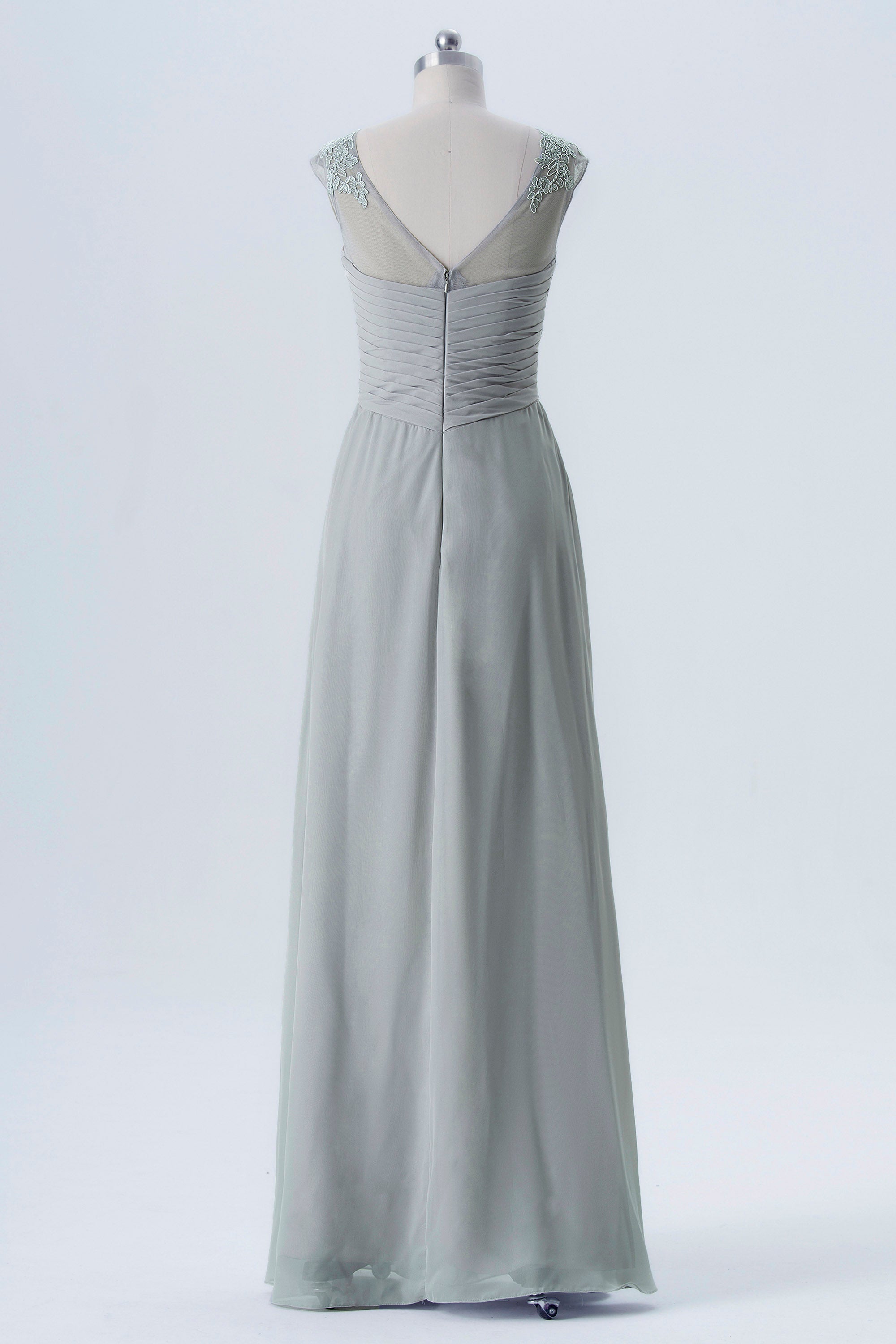Lace V-Neck Sleeveless Bridesmaid Dress| Plus Size | 60+ Colors