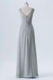 Lace V-Neck Sleeveless Bridesmaid Dress| Plus Size | 60+ Colors