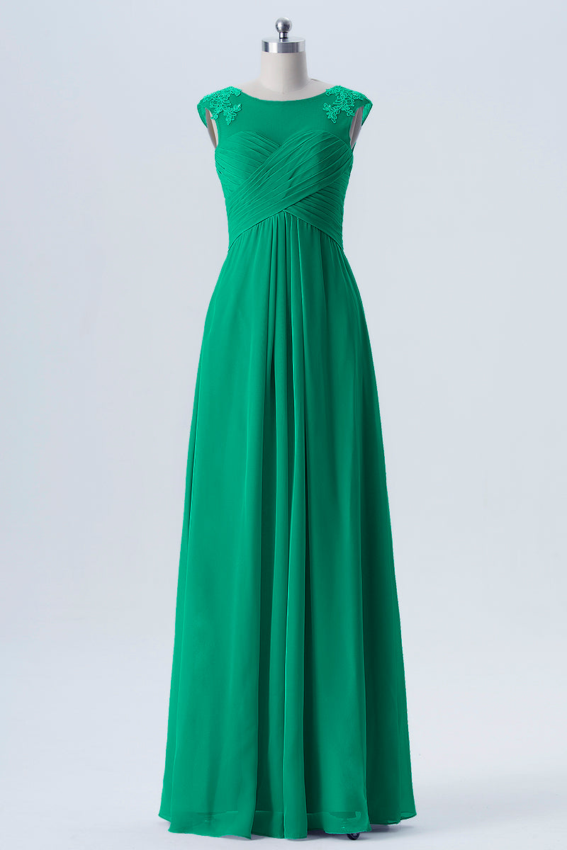 Lace Column Scoop Neck Sleeveless Bridesmaid Dress-B08313