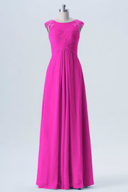 Lace Column Scoop Neck Sleeveless Bridesmaid Dress-B08313