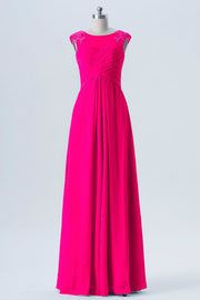 Lace Column Scoop Neck Sleeveless Bridesmaid Dress-B08313