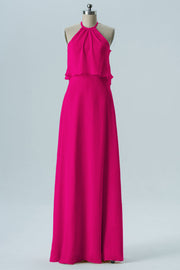 Chiffon Column Jewel Neck Sleeveless Bridesmaid Dress-B08332