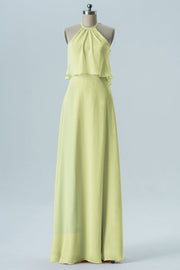 Chiffon Column Jewel Neck Sleeveless Bridesmaid Dress-B08332