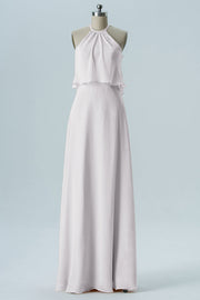Chiffon Column Jewel Neck Sleeveless Bridesmaid Dress-B08332