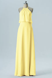 Chiffon Column Jewel Neck Sleeveless Bridesmaid Dress-B08332
