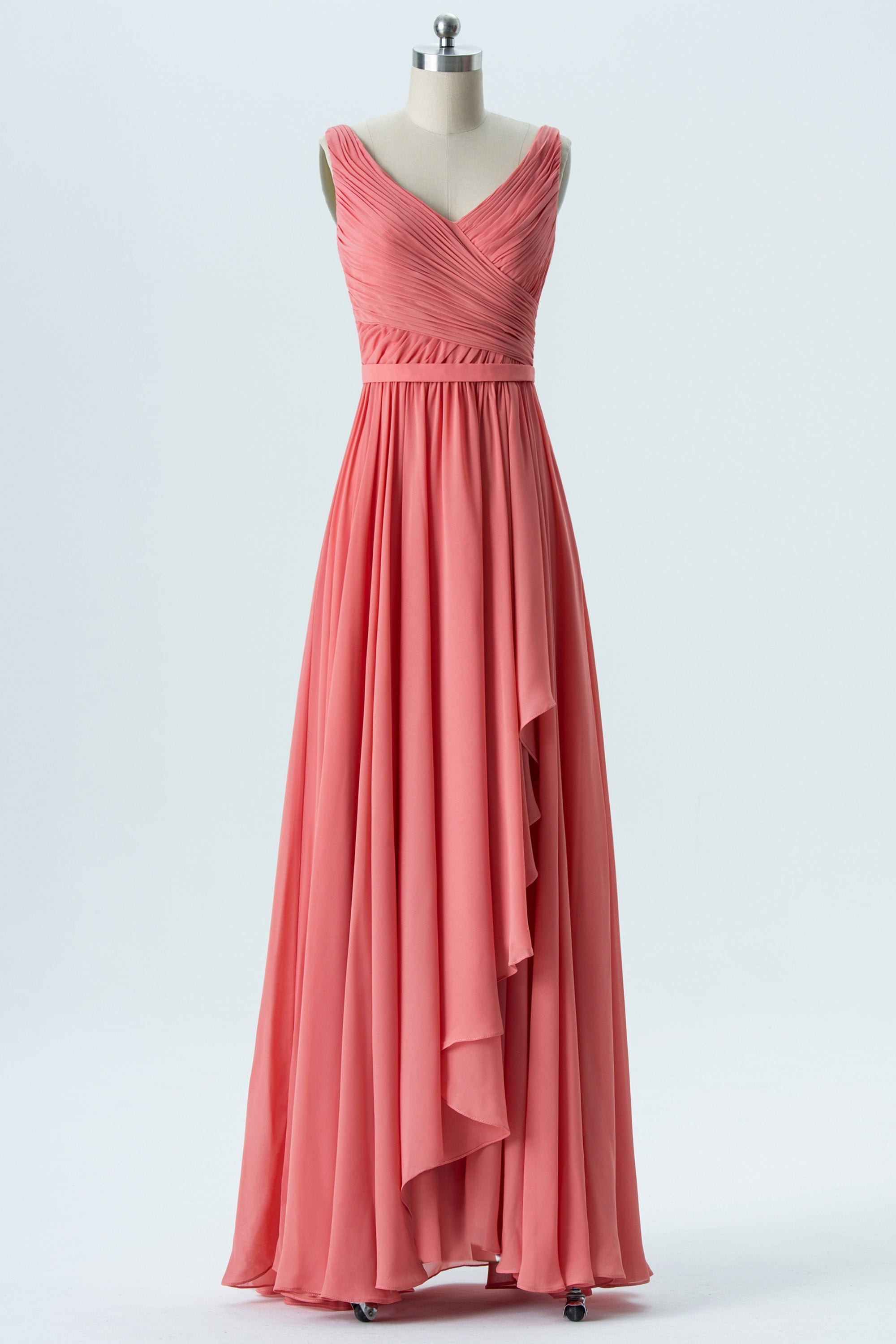 Lace V-Neck Sleeveless Bridesmaid Dress| Plus Size | 60+ Colors