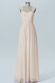 Lace Column Sweetheart Sleeveless Bridesmaid Dress-B13601