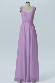 Lace Column Sweetheart Sleeveless Bridesmaid Dress-B13601