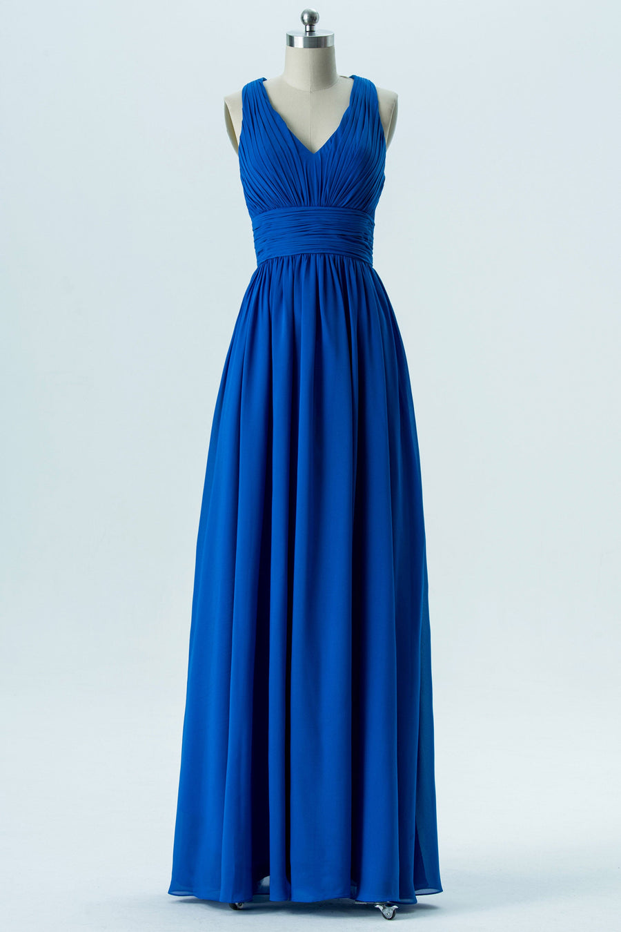 Chiffon V-Neck Sleeveless Bridesmaid Dress| Plus Size | 60+ Colors