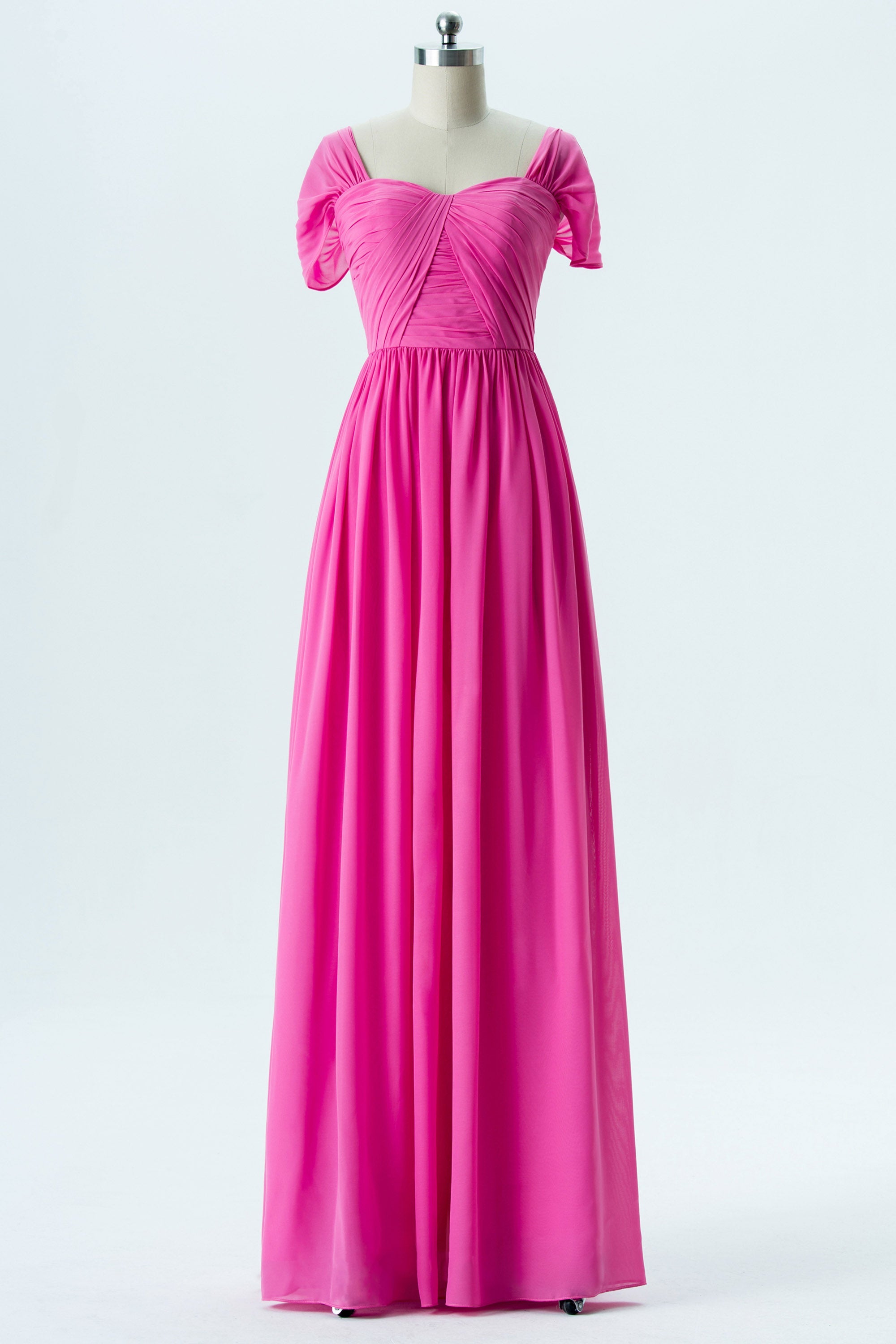 Chiffon V-Neck Sleeveless Bridesmaid Dress| Plus Size | 60+ Colors