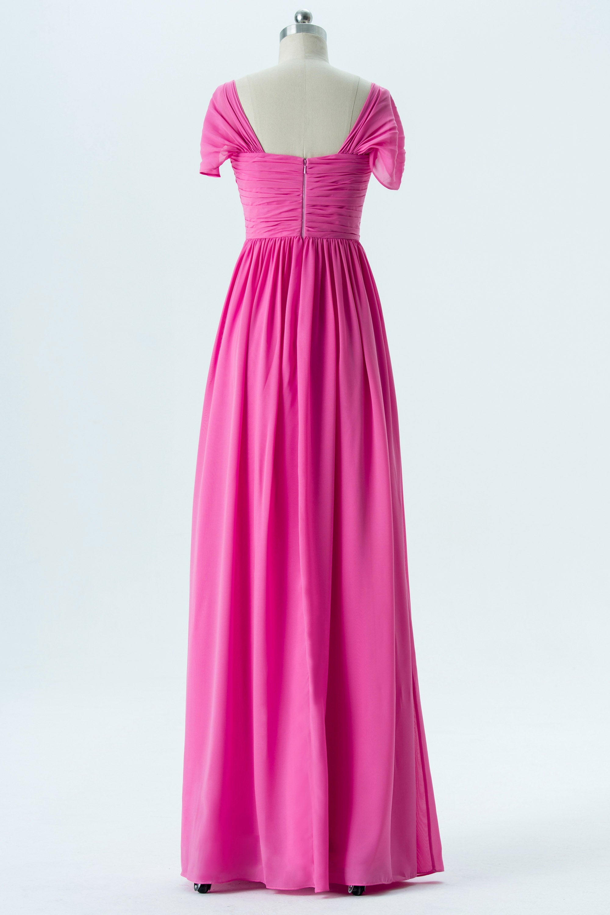 Chiffon V-Neck Sleeveless Bridesmaid Dress| Plus Size | 60+ Colors