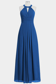 Chiffon Column Halte Sleeveless Bridesmaid Dress-B14002