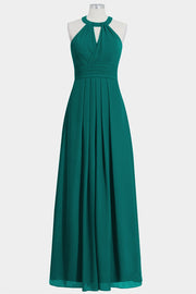 Chiffon Column Halte Sleeveless Bridesmaid Dress-B14002