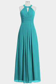 Chiffon Column Halte Sleeveless Bridesmaid Dress-B14002