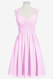 Chiffon Column V-Neck Sleeveless Bridesmaid Dress-B14006