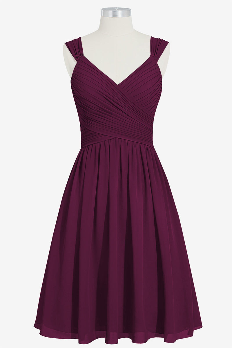 Chiffon Column V-Neck Sleeveless Bridesmaid Dress-B14006