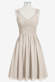 Chiffon Column V-Neck Sleeveless Bridesmaid Dress-B14006