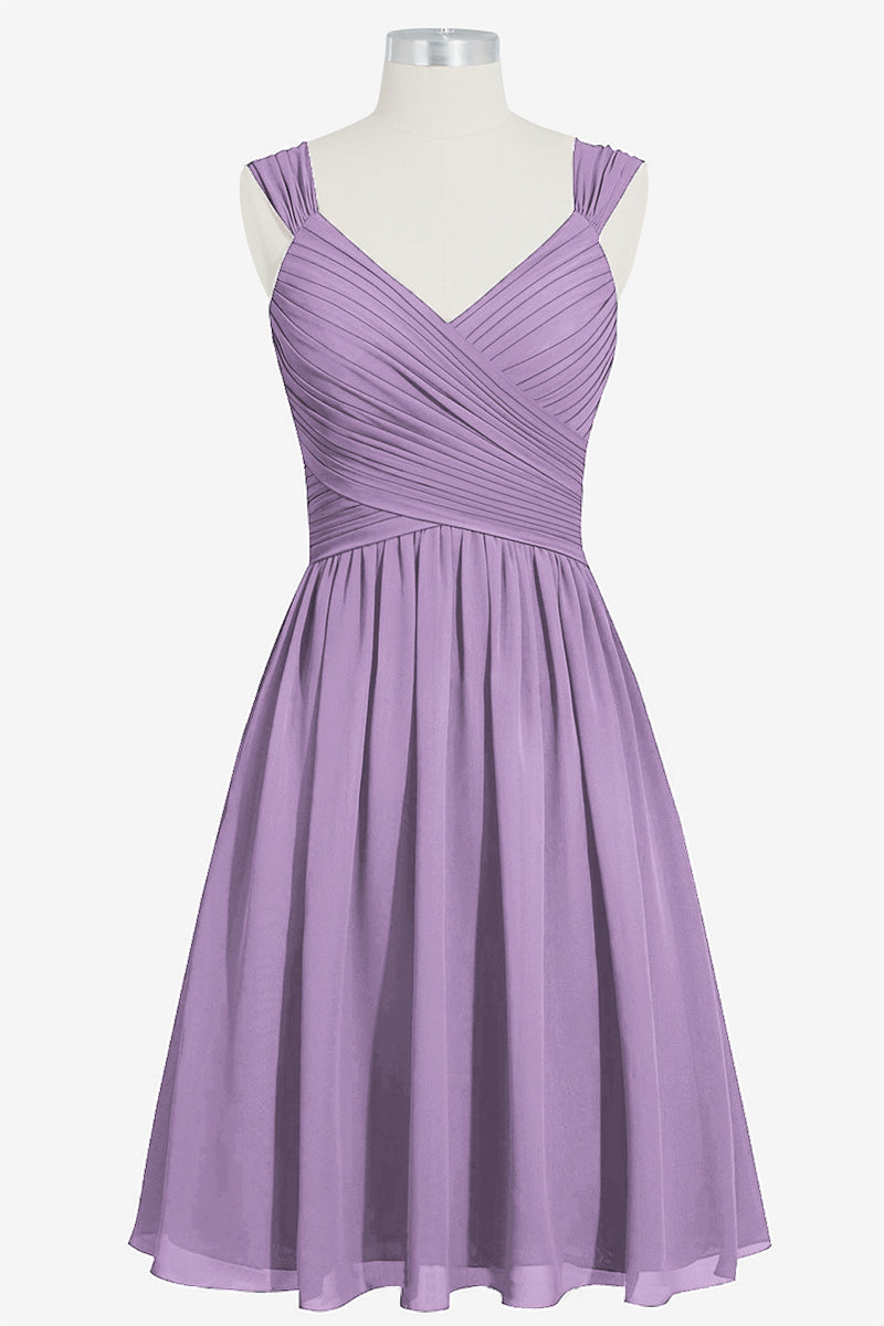 Chiffon Column V-Neck Sleeveless Bridesmaid Dress-B14006