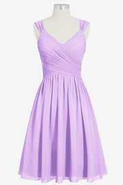 Chiffon Column V-Neck Sleeveless Bridesmaid Dress-B14006