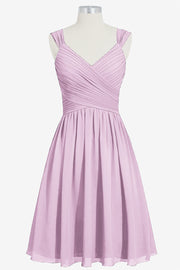 Chiffon Column V-Neck Sleeveless Bridesmaid Dress-B14006