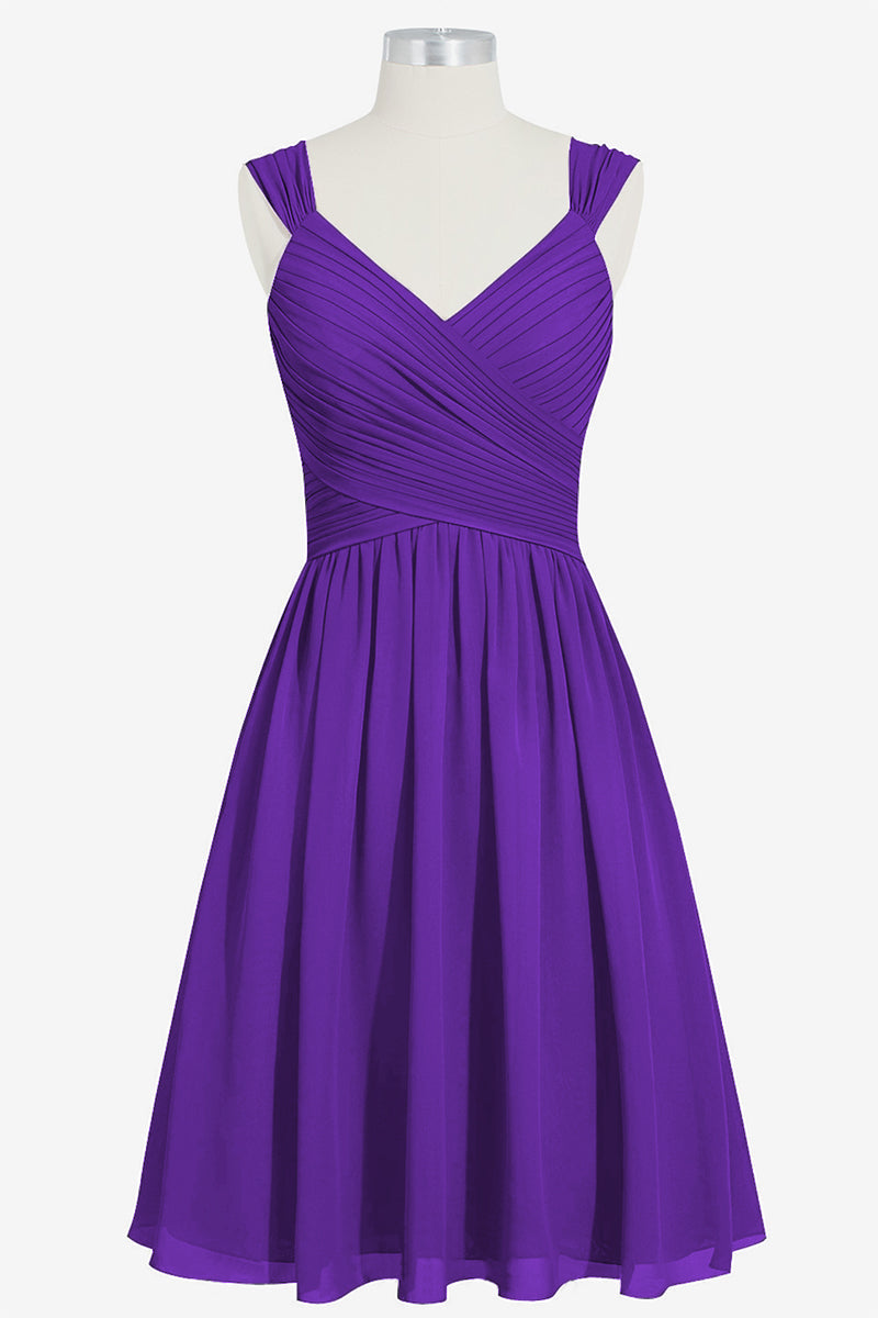 Chiffon Column V-Neck Sleeveless Bridesmaid Dress-B14006