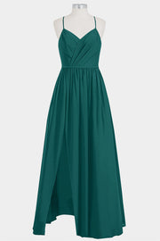 Chiffon Spaghetti Straps Sleeveless Bridesmaid Dress| Plus Size | 60+ Colors