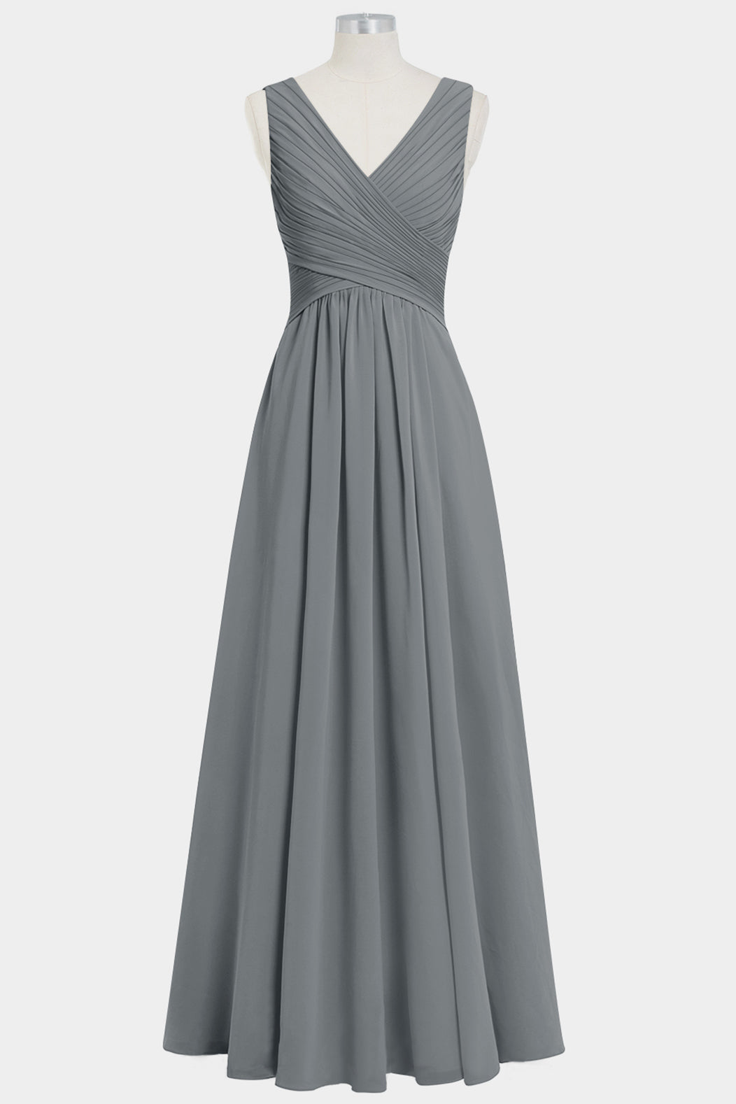 Chiffon Spaghetti Straps Sleeveless Bridesmaid Dress| Plus Size | 60+ Colors