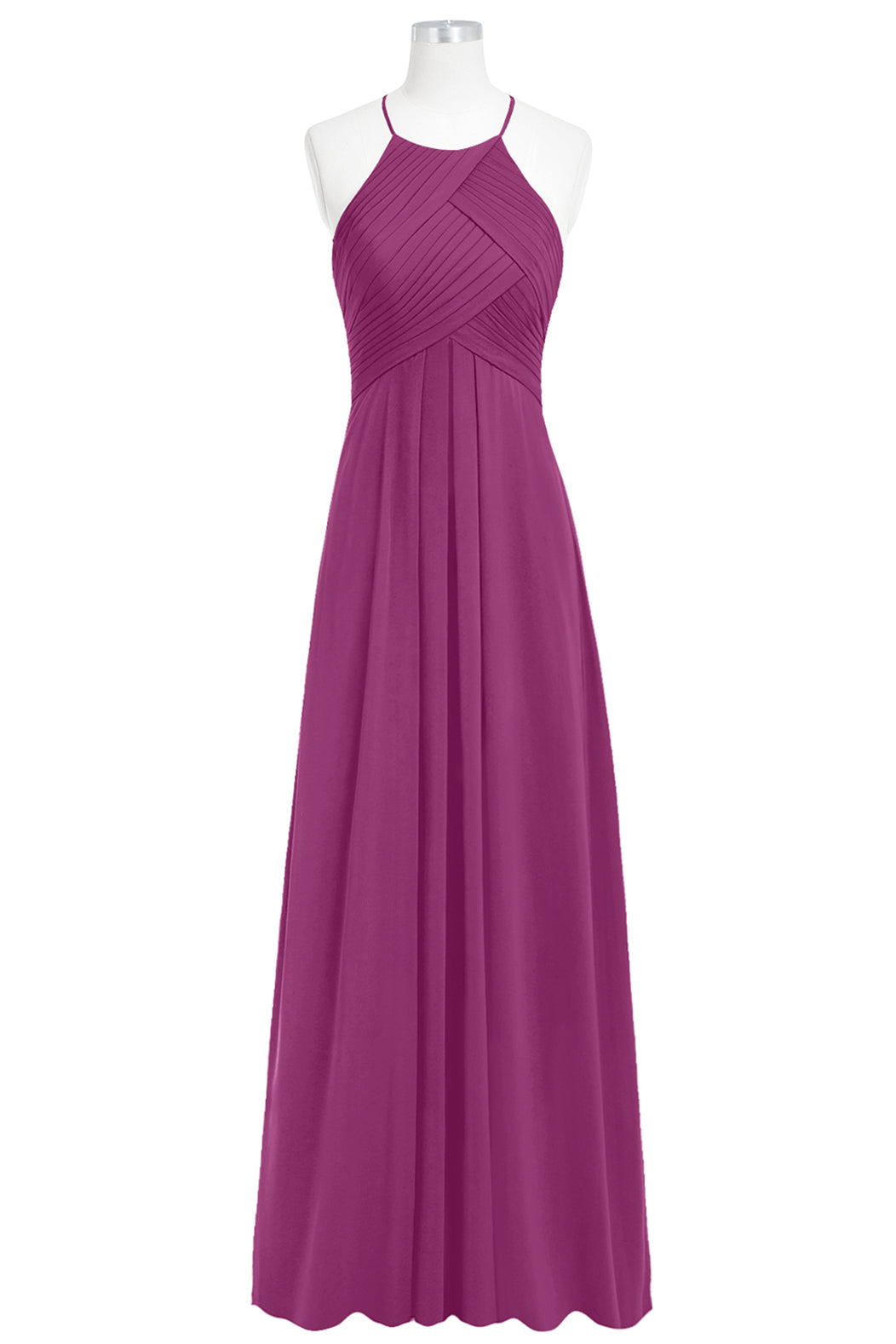 Chiffon Halter Sleeveless Bridesmaid Dress| Plus Size | 60+ Colors
