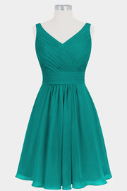 Chiffon Column V-Neck Sleeveless Bridesmaid Dress-B14024