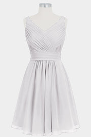 Chiffon Column V-Neck Sleeveless Bridesmaid Dress-B14024