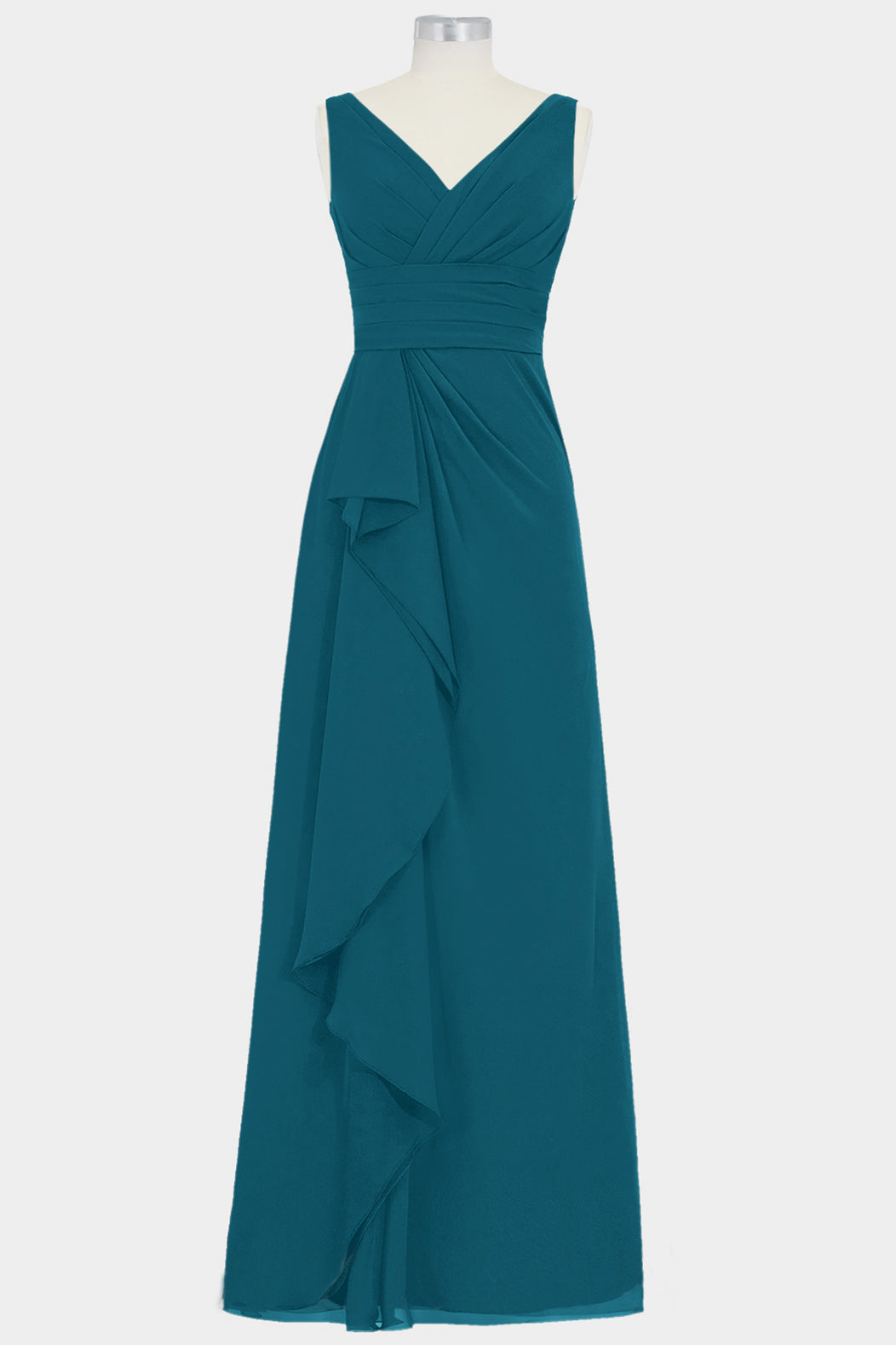 Chiffon V-Neck Sleeveless Bridesmaid Dress| Plus Size | 60+ Colors