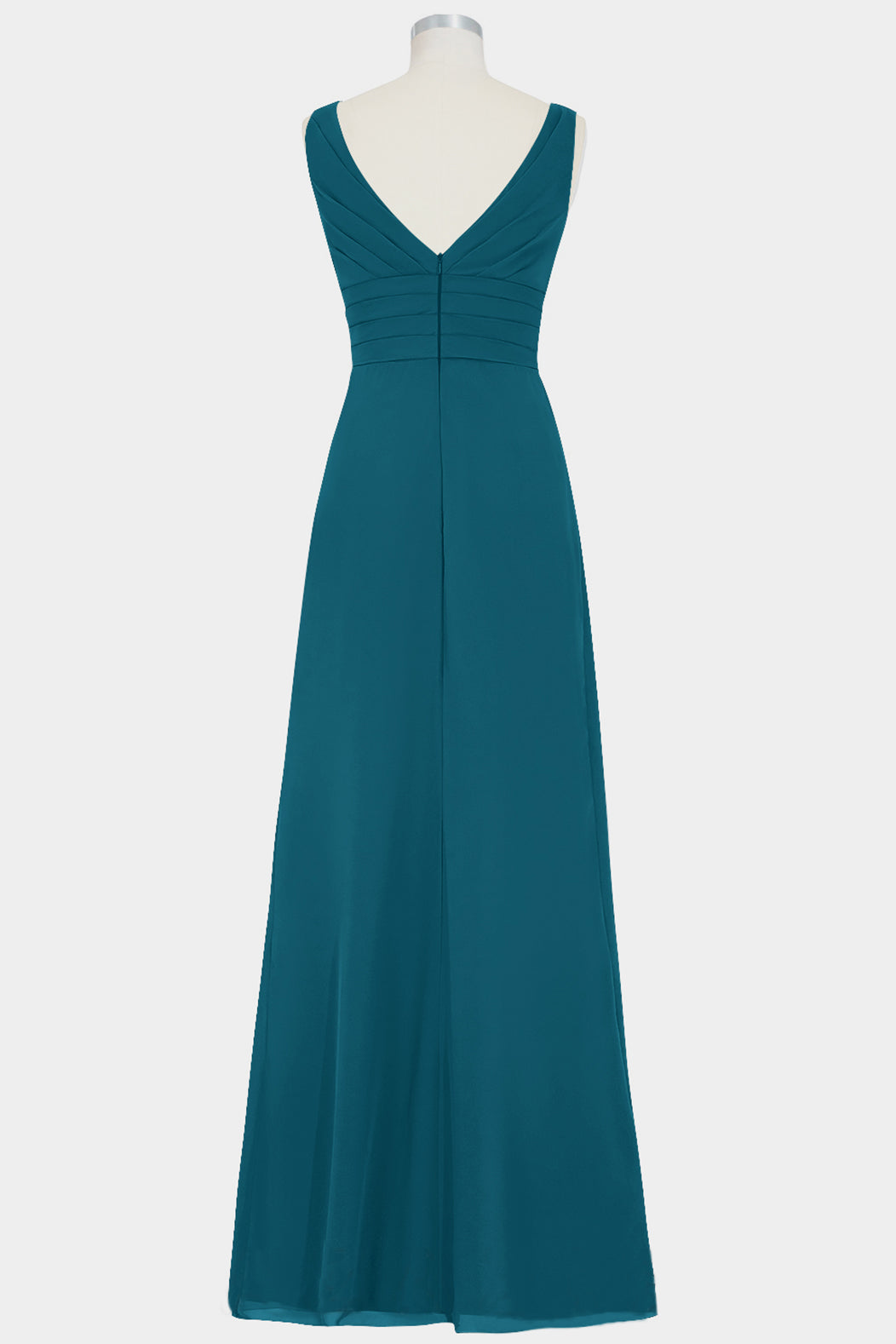 Chiffon V-Neck Sleeveless Bridesmaid Dress| Plus Size | 60+ Colors